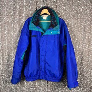 Columbia Mens Blue Bugaboo‎ Windbreaker Jacket Coat Mens Large Vintage 1990's